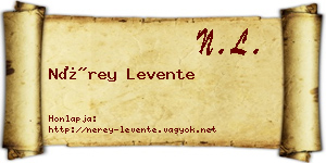 Nérey Levente névjegykártya